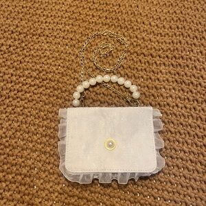 Small White Lace/Pearl Purse